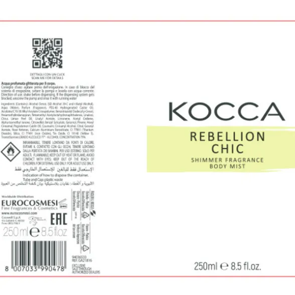 KOCCA BODY MIST REBELLION CHIC GLITTER 250 ML