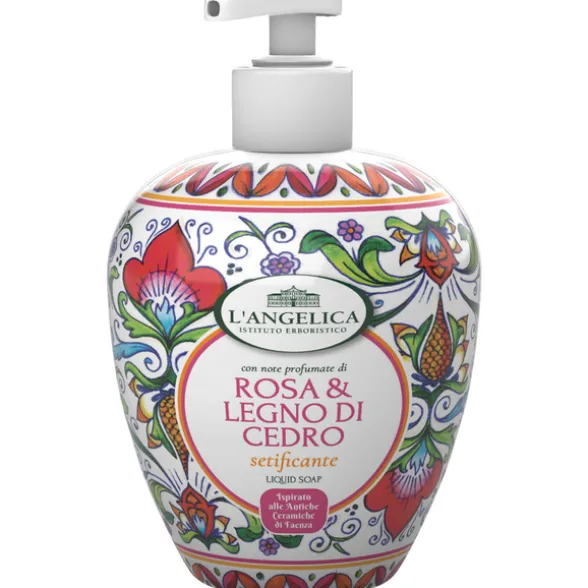 L'ANGELICA SAPONE LIQUIDO MANI SETIFICANTE ROSA & LEGNO DI CEDRO 500 ML