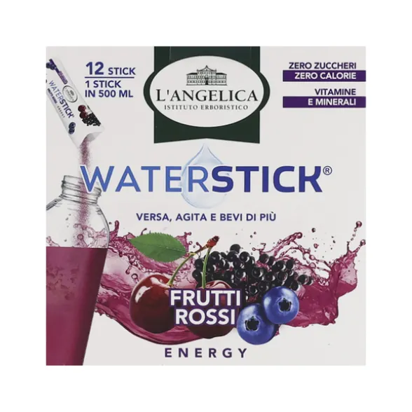 L'ANGELICA WATERSTICK ENERGY FRUTTI ROSSI CON VITAMINE e MINERALI 12 STICK