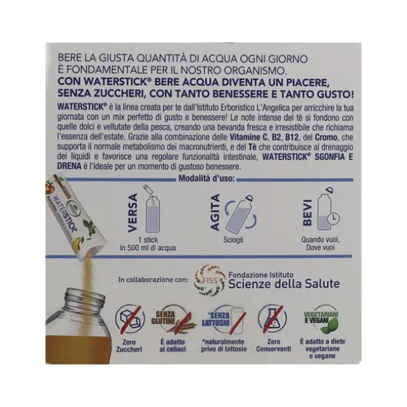 L'ANGELICA WATERSTICK SGONFIA e DRENA TE' ALLA PESCA CON VITAMINE e MINERALI 12STICK