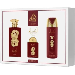 LATTAFA PRIDE COFANETTO ANSAAM GOLD 4 PEZZI; EDP 100 ML + EDP 20 ML + DEODORANTE 200 ML + REFILLABLE TRAVEL SPRAY