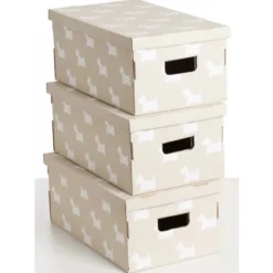 LAVATELLI SCATOLA SET 3 PEZZI DOGGY 29x51x20 CM