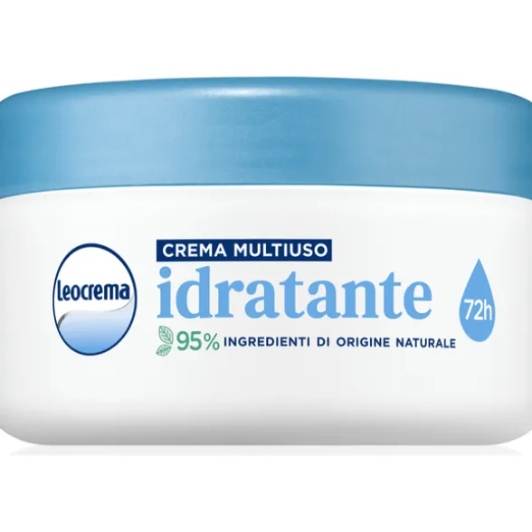 LEOCREMA CREMA MULTIUSO VISO CORPO MANI IDRATANTE 72h VASO 200 ML
