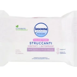 LEOCREMA SALVIETTINE STRUCCANTI IDRATANTI WATERPROOF TUTTI I TIPI DI PELLE 20 PEZZI