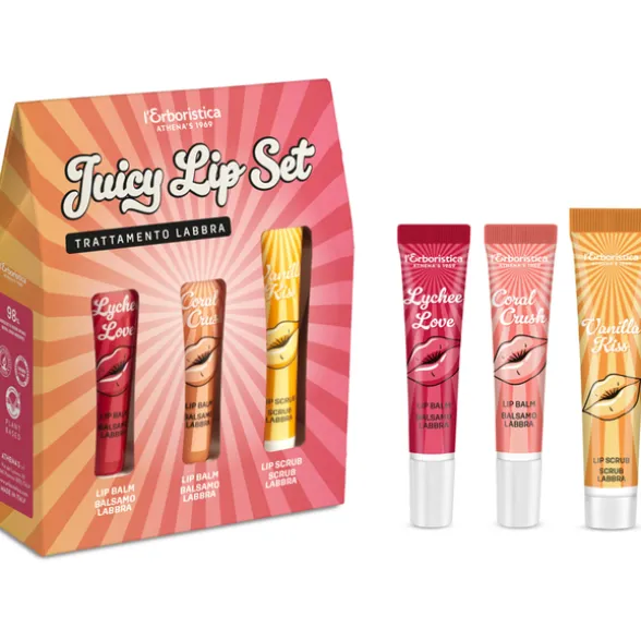 L'ERBORISTICA COFANETTO JUICY LIP SET TRATTAMENTO LABBRA- 2 LIP BALM, 1 LIP SCRUB