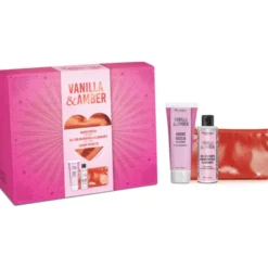 L'ERBORISTICA COFANETTO VANILLA & AMBER LUXURY POCHETTE+ BAGNODOCCIA TUBO 75 ML + GEL VISO & CORPO CON MICROPERLE ILLUMINANTI 100 ML