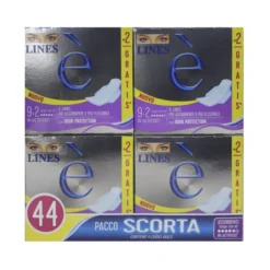 LINES e' ASSORBENTE LUNGO CON ALI PACCO SCORTA 44 PEZZI