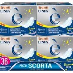 LINES e' ASSORBENTE NOTTE PACCO SCORTA 36 PZ. ee