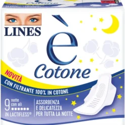 LINES e' COTONE NOTTE CON ALI 9 PZASSORBENTI