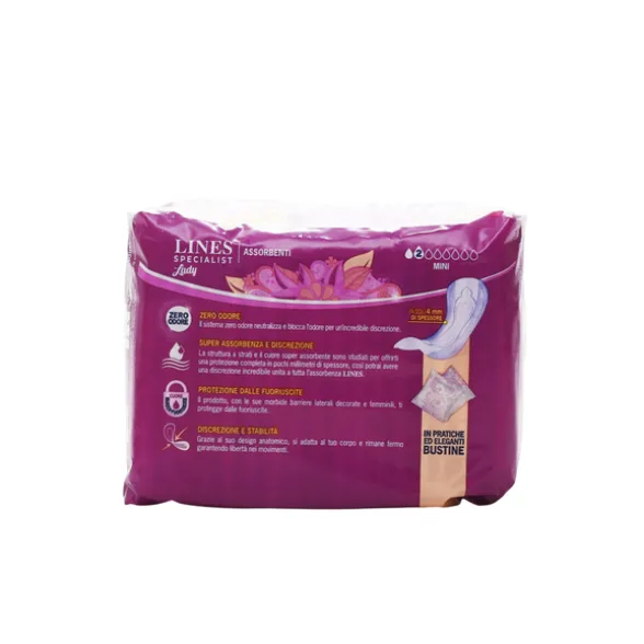 LINES SPECIALIST MINI 18 PEZZI ANTI-ODORE CON BARRIERE LATERALI ASSORBENTI - DISPOSITIVO MEDICOCE CLASSE 1