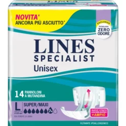 LINES SPECIALIST PANNOLONI A MUTANDINA TAGLIA L GIROVITA >110 CM 14 PEZZI - DISPOSITIVO MEDICO CE CLASSE 1