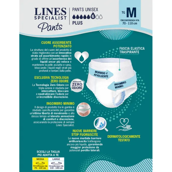 LINES SPECIALIST PANTS PLUS UNISEX 7 PZ TAGLIA M- DISPOSITIVO MEDICOCE CLASSE 1
