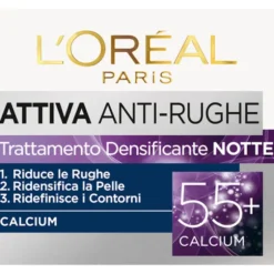 L'OREAL ATTIVA ANTIRUGHE CREMA NOTTE TRATTAMENTO DENSIFICANTE CON CALCIO 55+ 50 ML
