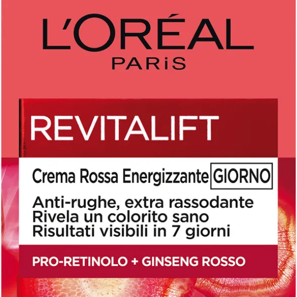 L'OREAL REVITALIFT CREMA ROSSA ENERGIZZANTE GIORNO ANTI RUGHE EXTRA RASSODANTE CON GINGER ROSSO 50 ML