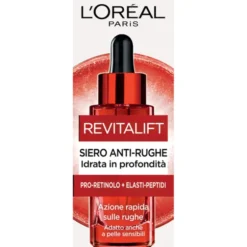L'OREAL REVITALIFT SIERO ANTIRUGHE IDRATANTE E RIPARATORE CON PRO-RETINOLO+ELASTI-PEPTIDI 30 ML