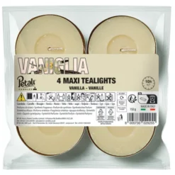 LUMELLE MAXI TEALIGHTS VANIGLIA 4 PEZZI