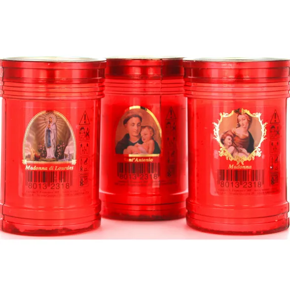 LUMINO VOTIVO SER 30T ROSSO IMMAGINI ASSORTITE LUMINI (durata 35 ore cad)