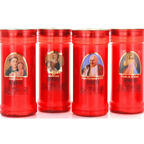 LUMINO VOTIVO SER 40T ROSSO IMMAGINI ASSORTITE LUMINI (durata 55 ore)