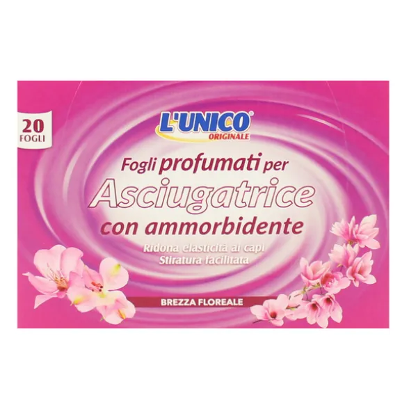 L'UNICO ORIGINALE 20 FOGLI PROFUMATI BREZZA FLOREALE PER ASCIUGATRICE CON AMMORBIDENTE