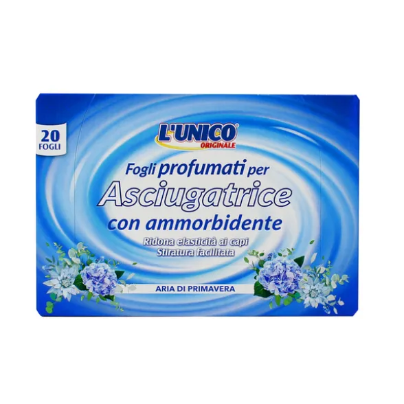 L'UNICO ORIGINALE 20 FOGLI PROFUMATI ARIA DI PRIMAVERA PER ASCIUGATRICE CON AMMORBIDENTE