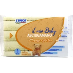 L'UNICO ORIGINALE IL MIO BABY ASCIUGAMANO MONOUSO 8 PEZZI FORMATO 60x38 CM FORMATO XL