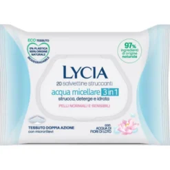 LYCIA SALVIETTE ECO TESSUTO STRUCCANTI ACQUA MICELLARE PELLI NORMALI E SENSIBILI 20 PZ