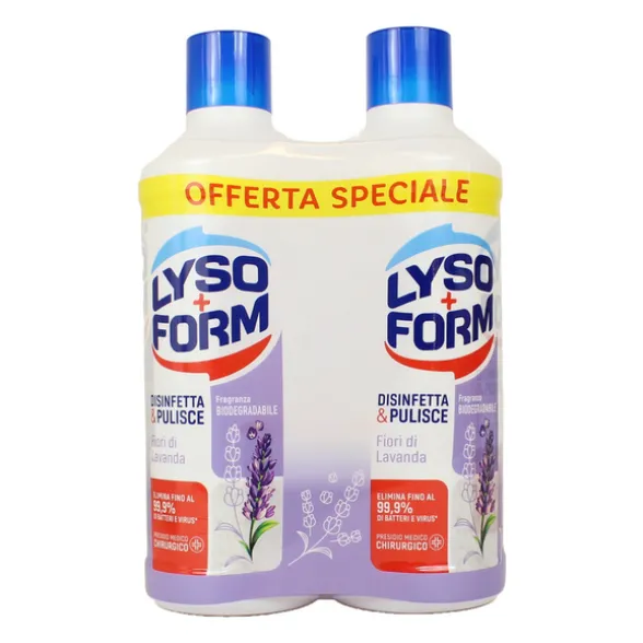 LYSOFORM CASA DISINFETTA & PULISCE FIORI DI LAVANDA 2 PEZZI DA 1100 ML