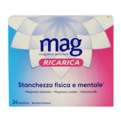MAG RICARICA STANCHEZZA FISICA e MENTALE 24 BUSTINE AROMA LIMONE INTEGRATORE ALIMENTARE