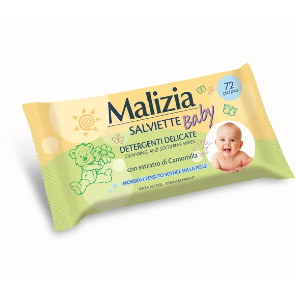 MALIZIA BABY SALVIETTE DETERGENTI DELICATE 72 PEZZI