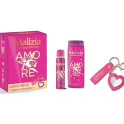 MALIZIA PROFUMO D'INTESA COFANETTO AMORE: SEDUCTION PARFUM 100 ML + DOCCIASCHIUMA 300 ML + PORTACHIAVI