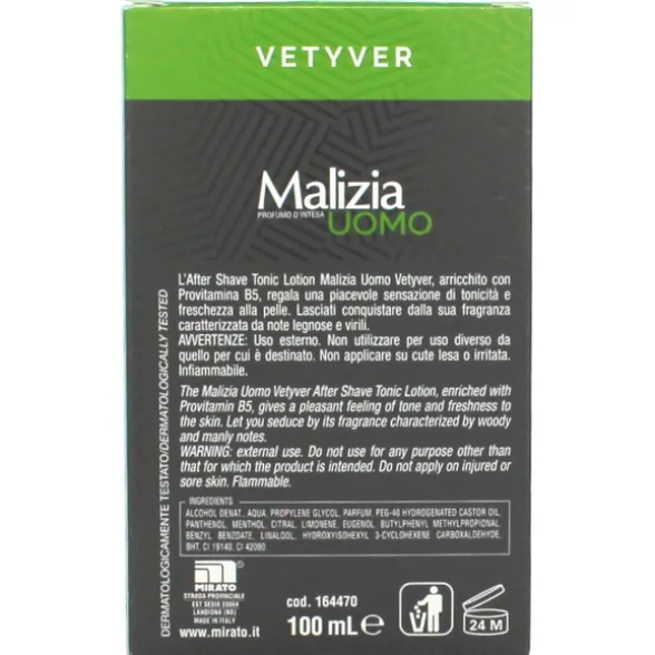 MALIZIA UOMO AFTER SHAVE TONIC LOTION VETYVER 100 ML DOPOBARBA