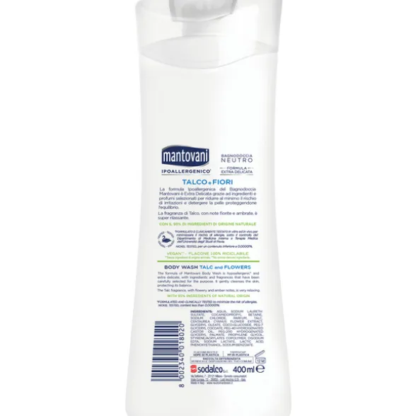 MANTOVANI BAGNODOCCIA NEUTRO TALCOE e FIORI 400+100 ML