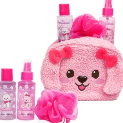 MARTINELIA PUPPIES SHOWER TIME KIT: SHOWER GEL BLUEBERRY 100 ML + BODY MIST STRAWBERRY 100 ML + BATH PUFF + BAG