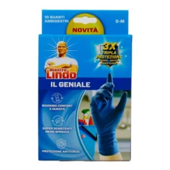 MASTRO LINDO GUANTI IL GENIALE Guanti Monouso in Lattice di gomma naturale senza polvere extra lunghi con spessore maggiorato. Taglia S-M