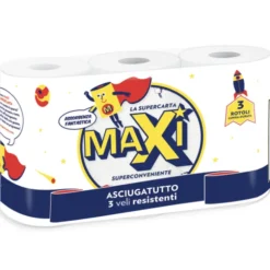 MAXI ASCIUGATUTTO 3 ROTOLI 3 VELI 65 STRAPPI