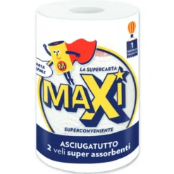 MAXI ASCIUGATUTTO 1 ROTOLO DECORATO 2 VELI 135 STRAPPI SUPER ASSORBENTI