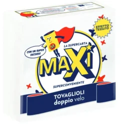 MAXI TOVAGLIOLI 38X38 2 VELI 40 PEZZI EFFETTO TESSUTO DECORATI