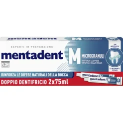 MENTADENT DENTIFRICIO MICROGRANULI RINFORZA LE DIFESE 2 PEZZI DA 75 ML