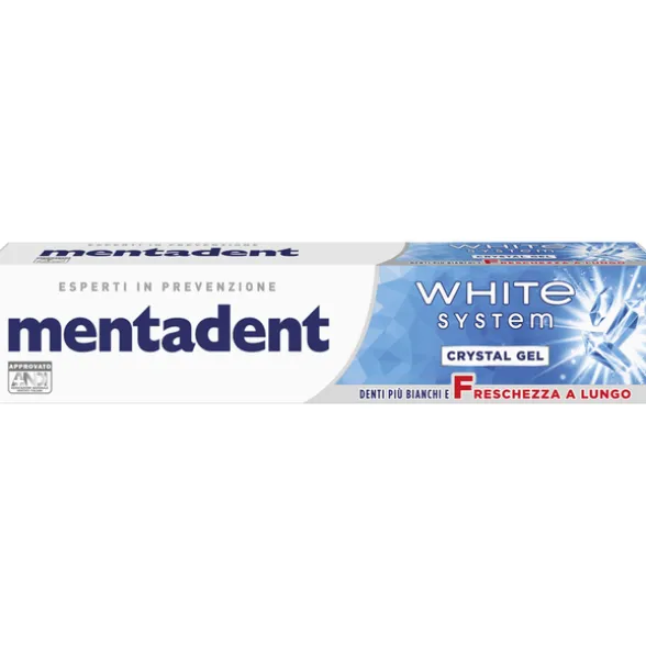MENTADENT DENTIFRICIO WHITE SYSTEM CRYSTAL GEL 75 ML