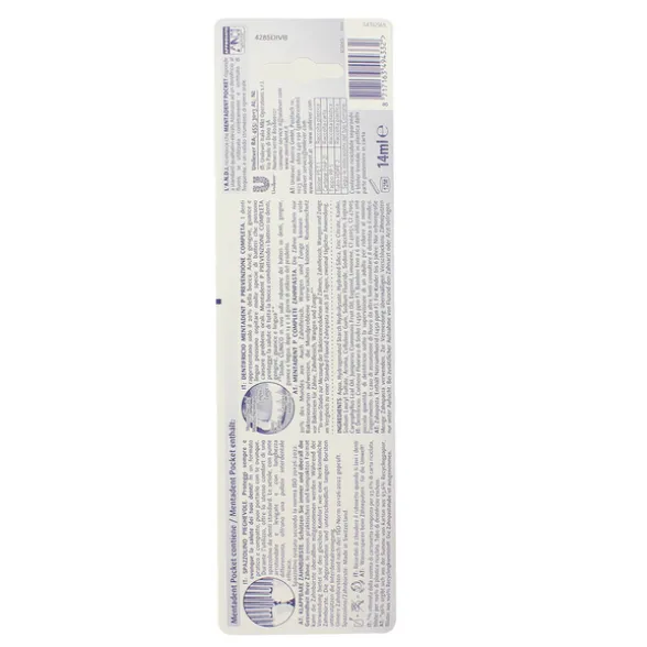 MENTADENT POCKET SPAZZOLINO DENTI+ DENTIFRICIO 15 ML