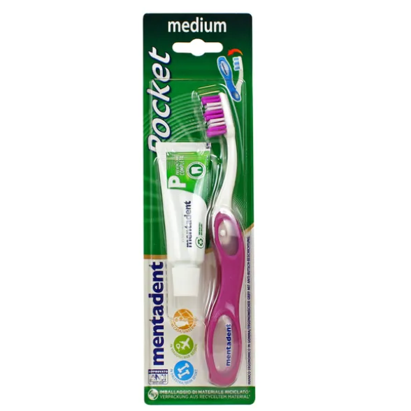 MENTADENT POCKET SPAZZOLINO DENTI+ DENTIFRICIO 15 ML