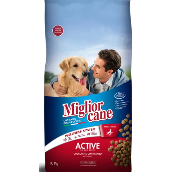 MIGLIOR CANE ACTIVE CROCCHETTE CON MANZO SACCO 10 KG