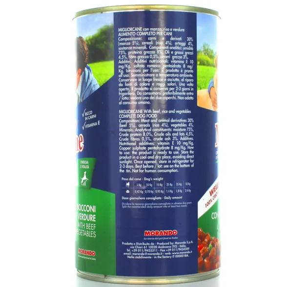 MIGLIOR CANE BOCCONI MANZO, RISOeVERDURE LATTINA 1250 GRAMMI
