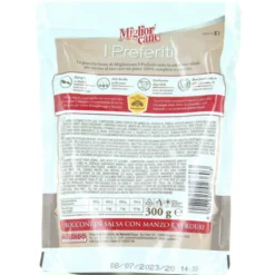 MIGLIOR CANE I PREFERITI BOCCONI IN SALSA CON MANZO E VERDURE BUSTA 300 GRAMMI