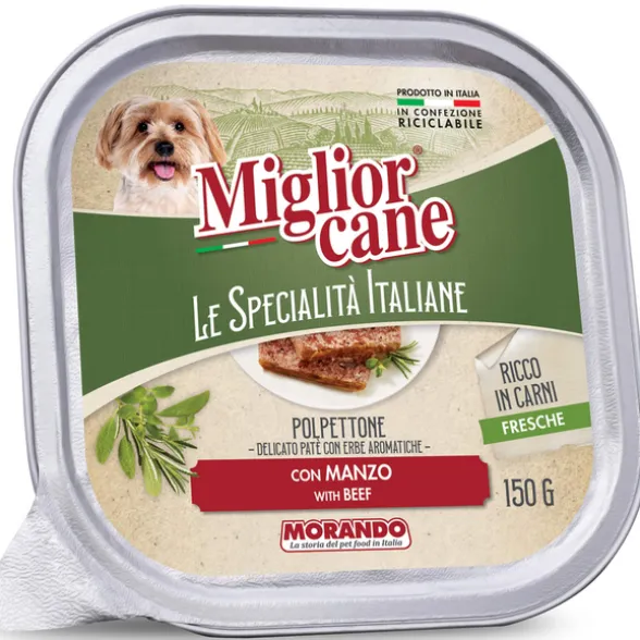 MIGLIOR CANE LE SPECIALITA' ITALIANE POLPETTONE PATE' CON MANZO VASCHETTA 150 grammi