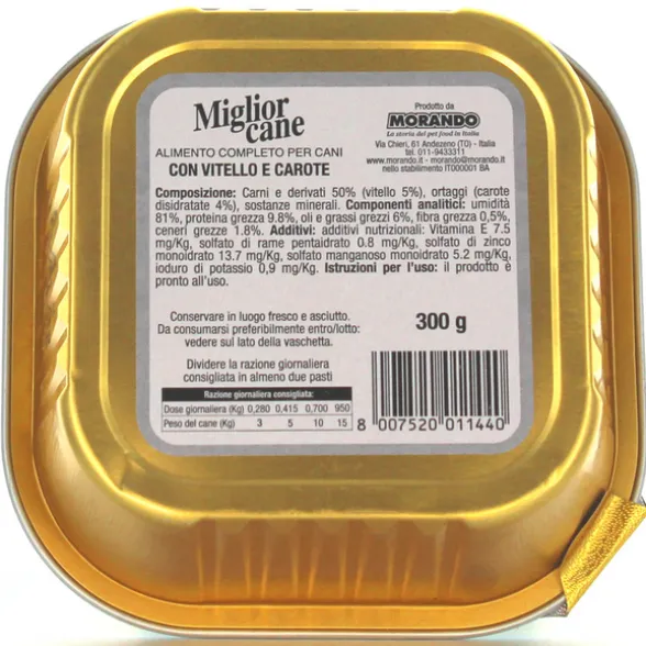 MIGLIOR CANE PATE' VITELLOeCAROTE VASCHETTA 300 GRAMMI