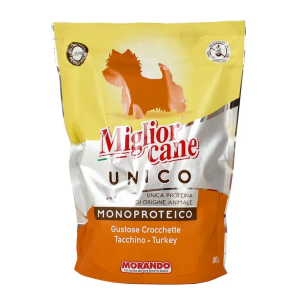 MIGLIOR CANE UNICO CROCCHETTE CON TACCHINO PER CANI DI PICCOLA TAGLIA BUSTA CON ZIP 800 Grammi