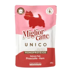 MIGLIOR CANE UNICO DELICATO PATE' DI PROSCIUTTO PER CANI INFERIORI A 10 KG BUSTA 100 grammi