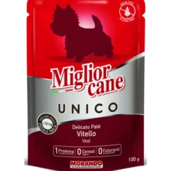 MIGLIOR CANE UNICO DELICATO PATE' DI VITELLO PER CANI INFERIORI A 10 KG BUSTA 100 grammi