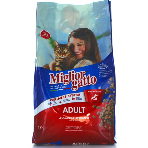 MIGLIOR GATTO ADULT CROCCANTINI MANZO SACCO 2 KG
